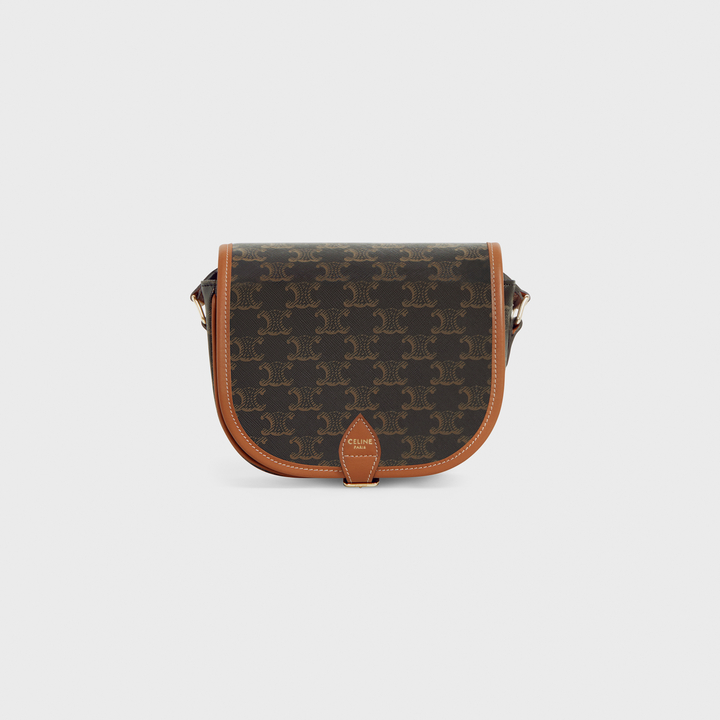 CELINE MEDIUM FOLCO BAG IN TRIOMPHE CANVAS AND CALFSKIN TAN（2 colors）